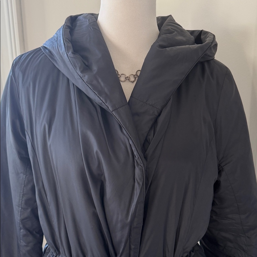 Eileen Fisher Hooded Black Winter Anorak, S/P, VGUC - Picture 2 of 12